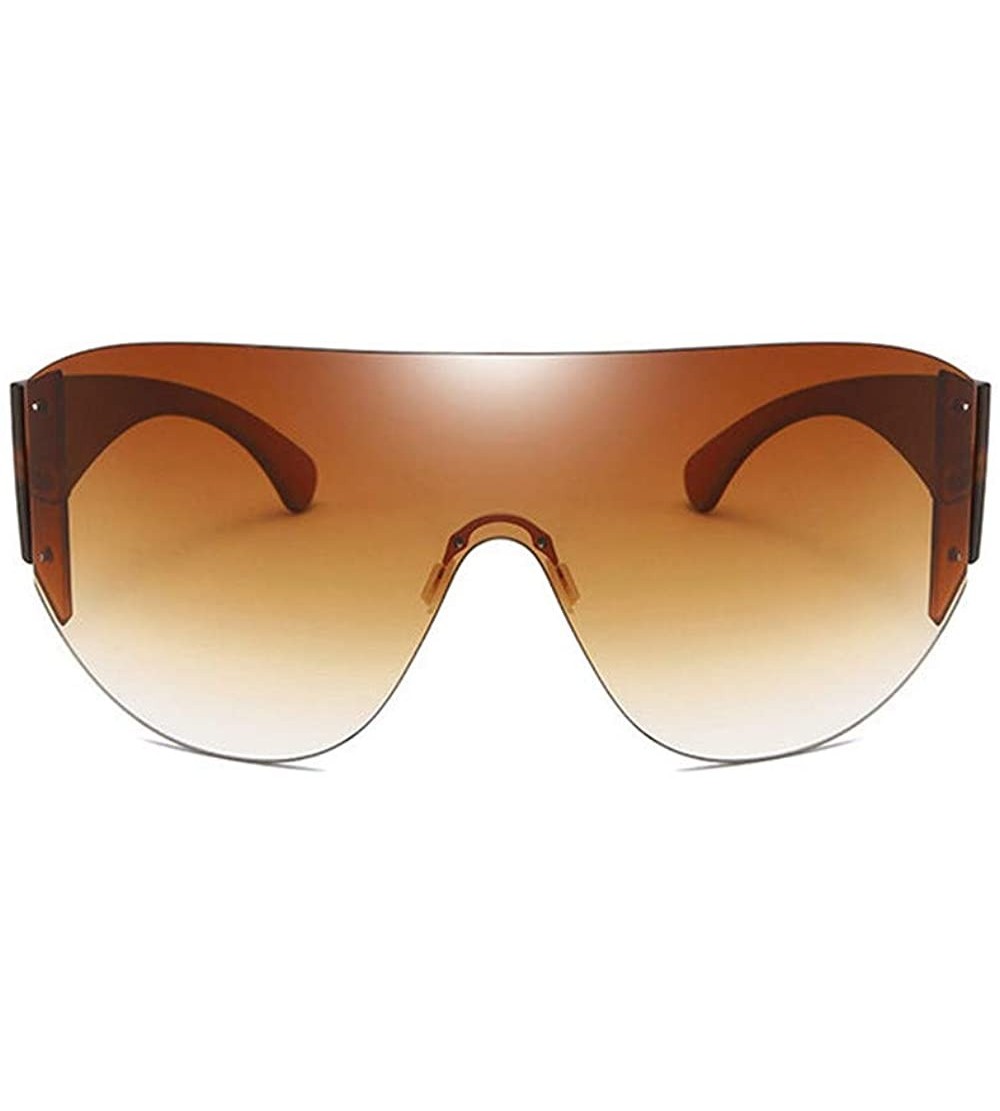 Oversized Oversized One piece Sunglasses Vintage Sunscreen - Brown - CT18WRT448R $24.46
