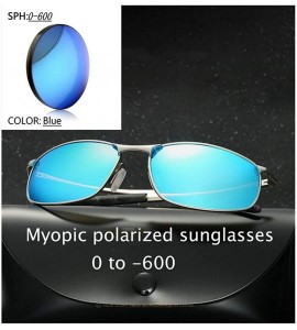 Square 2019 New Custom Myopia Polarized Men's Sunglasses 0 to -600 Reduced Optical Beam Men's Driving Glasses - Blue - CQ18QQ...