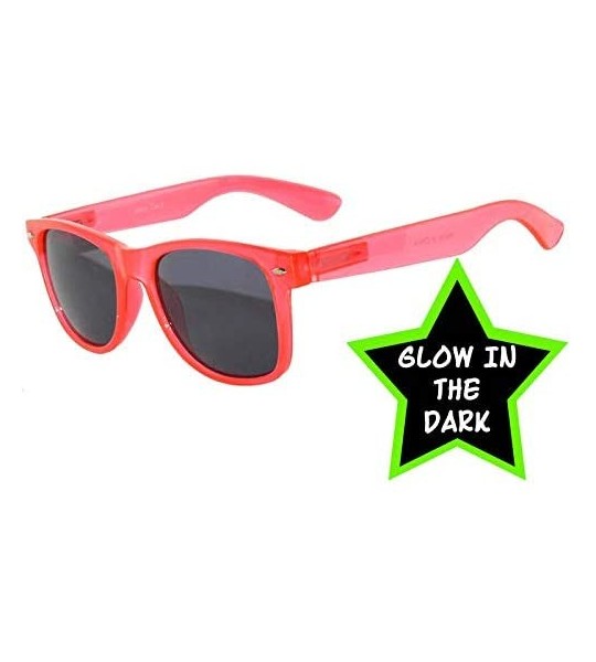 Sport Glow In The Dark Retro Vintage Party Sunglasses Pink Frame Smoke Lens Brand - CS185UWZGY8 $21.48