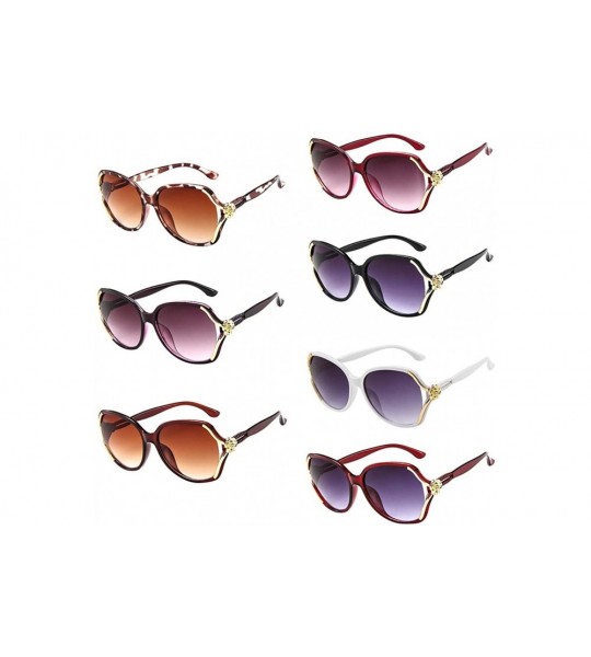 Oversized Mens Womens Sunglasses Rose Big Frame Retro Vintage Eyeglasses Sunglasses for Women Eyewear Sun Glasses - D - CW18W...