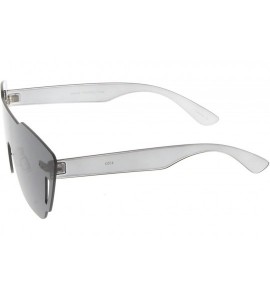 Rimless Oversize Rimless Cutout Thick Arms Tinted Mono Lens Shield Sunglasses 73mm - Smoke - C717Z7093S5 $22.28