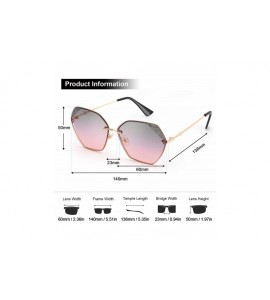 Sport Sunglasses for Women Fashion Polygonal Rimless Metal Frame Women Stylish Shades - Silverpink - C818WKN43YW $28.46