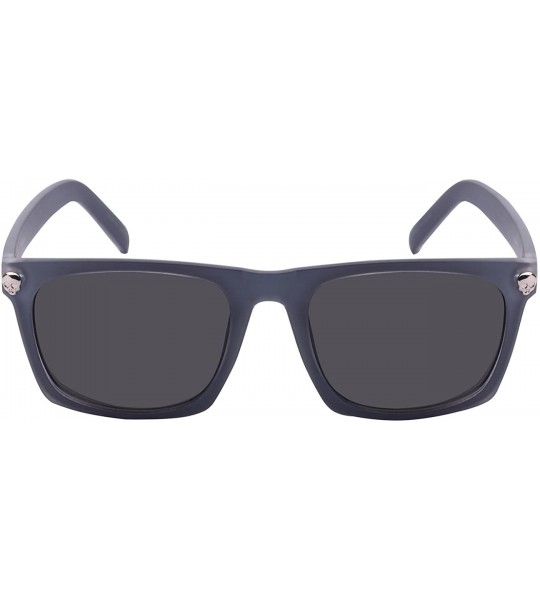 Rectangular Square Frame Skull Sunglasses with Solid Lens SK540943TT-SD - Grey - CS12MA9L3I1 $18.19