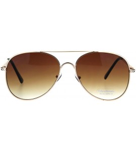 Aviator Womens Aviator Sunglasses Rhinestones Temple Metal Frame UV 400 - Gold (Brown) - CC18R7AQR9R $20.27