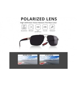 Square Square Frame Polarized Sunglasses for Men TR90 Elastic Leg UV400 - C1black Gray - C2199HQ6UQ0 $26.61