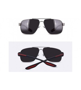 Square Square Frame Polarized Sunglasses for Men TR90 Elastic Leg UV400 - C1black Gray - C2199HQ6UQ0 $26.61