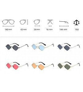 Oval Hip-Hop Irregular Metal Small Frame Clear Color Lens Sunglasses - Red - C618UYO0NX0 $22.27