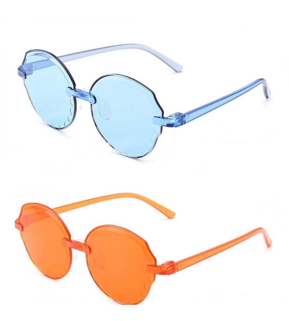 Rimless New Sunglasses Transparent Gradient Sunglasses Multicolor Party Favors Big Rimless Sunglasses INS HOT - Type 2 - C019...