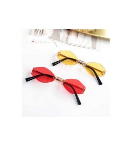 Aviator Vintage Small Round Sunglasses Women Retro Sun Glasses Female Oval Black C1 Red - C2 Yellow - C318XEC6ZGK $18.34