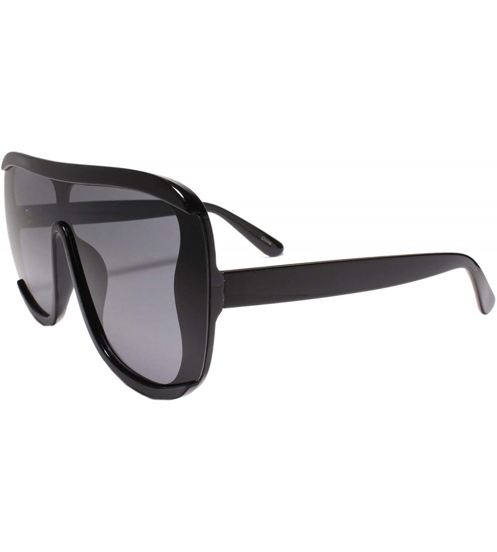 Oversized Oversized Classy Elegant Contemporary Womens Aviator Square Sunglasses - Black - CF19703KE6O $23.79