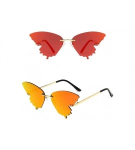 Butterfly Butterfly Shape Sunglasses for Women/Men Frameless Glasses Futuristic Trend Sun Glasses - C1 - CM198GUQIND $18.72