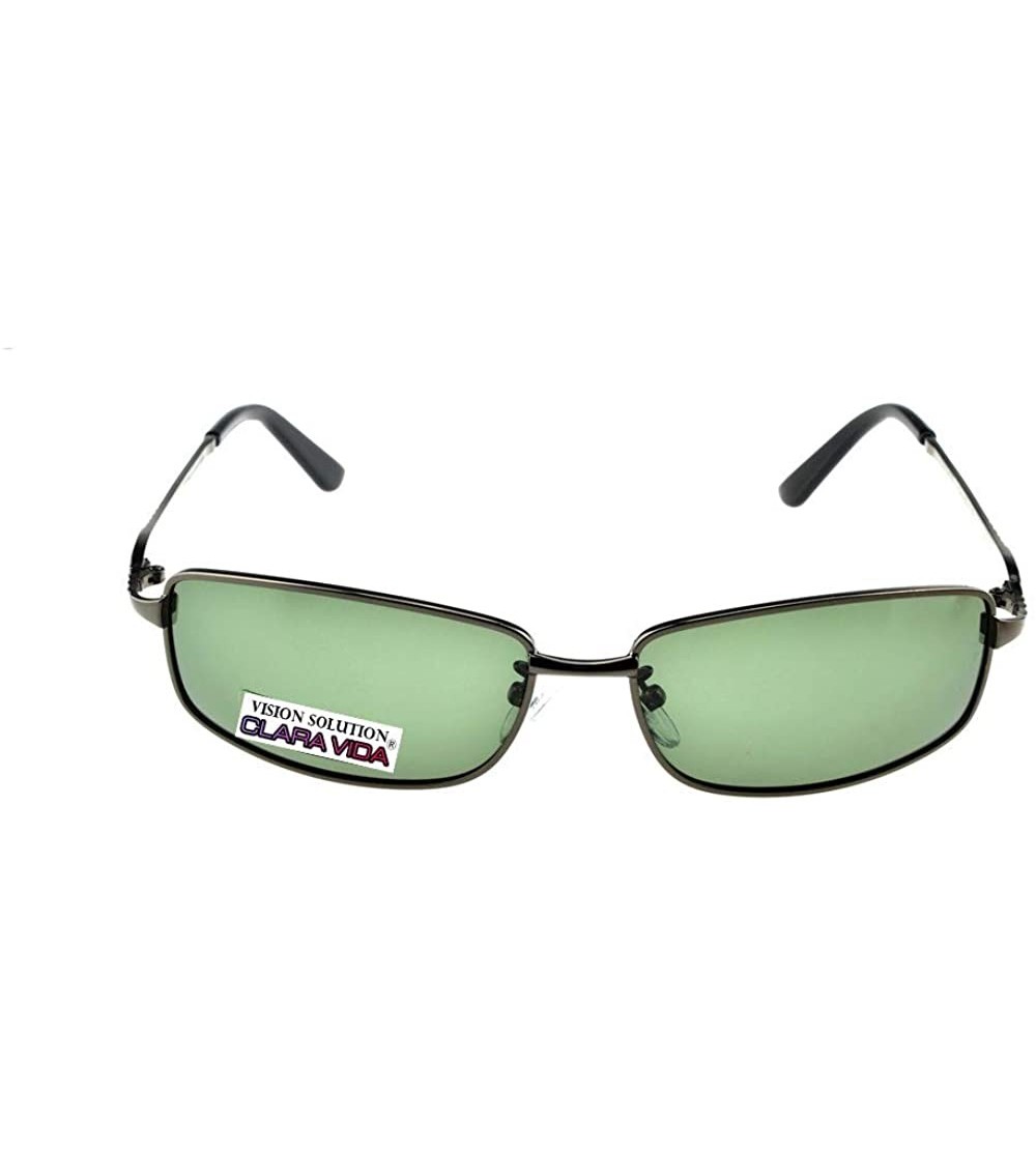 Rectangular NEARSIGHTED MINUS LARGE FULL RIM GREY GOOGLE MENS Polarized sunglasses - Green - C61904DM523 $49.08