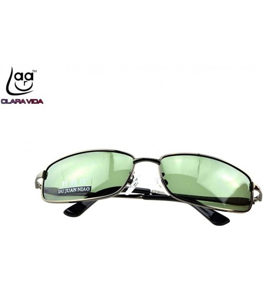 Rectangular NEARSIGHTED MINUS LARGE FULL RIM GREY GOOGLE MENS Polarized sunglasses - Green - C61904DM523 $49.08