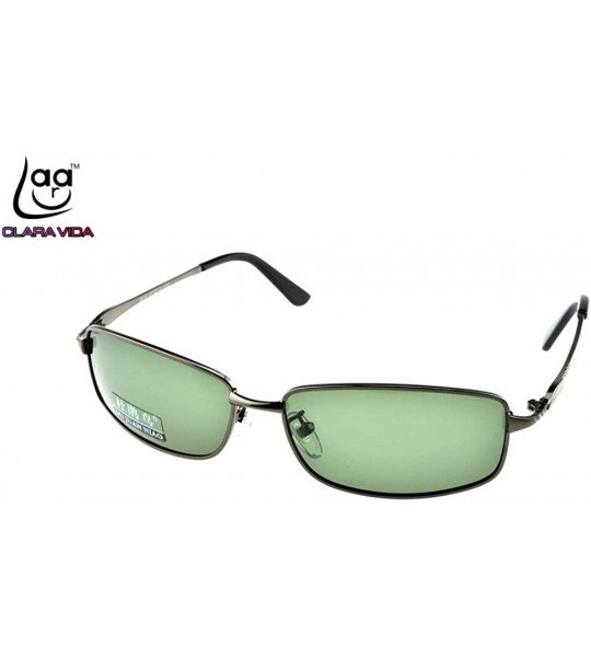 Rectangular NEARSIGHTED MINUS LARGE FULL RIM GREY GOOGLE MENS Polarized sunglasses - Green - C61904DM523 $49.08