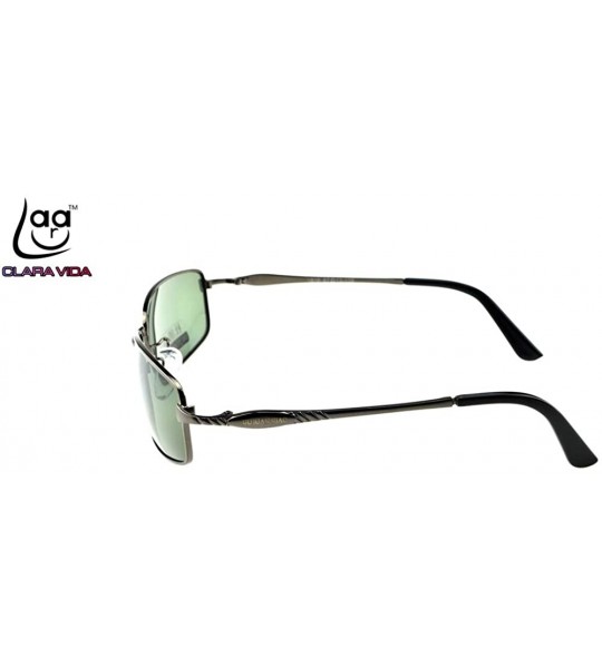 Rectangular NEARSIGHTED MINUS LARGE FULL RIM GREY GOOGLE MENS Polarized sunglasses - Green - C61904DM523 $49.08