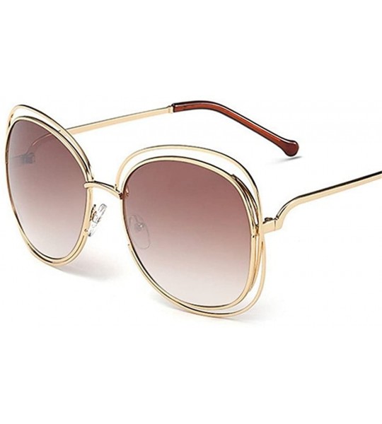 Oversized Men Women Sunglasses Classic Oversized Sunglasses Shades Vintage Glasses Eyewear - Brown - CE18D6L6S6D $22.07