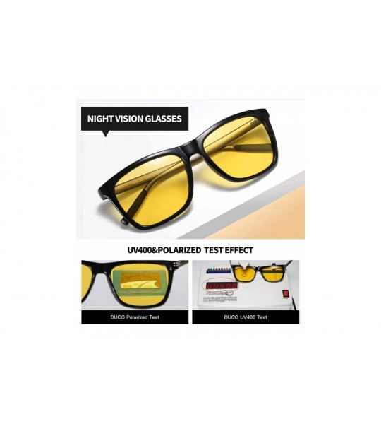 Wrap Night Driving Glasses for Headlight Anti-glare Night Vision Glasses With Yellow Lenses 3029 - Black - C818A87TO4Z $32.63