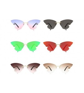 Butterfly Butterfly Shape Sunglasses for Women/Men Frameless Glasses Futuristic Trend Sun Glasses - C1 - CM198GUQIND $18.72