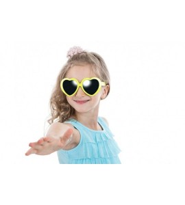 Round 6 Pack Neon Colors Heart Shape Sunglasses Party Favor Supplies - Yellow - CI18CGOTTI7 $20.05