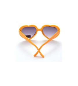 Round 6 Pack Neon Colors Heart Shape Sunglasses Party Favor Supplies - Yellow - CI18CGOTTI7 $20.05