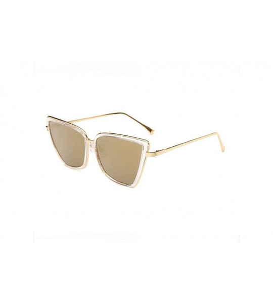 Cat Eye Cat Eye Sunglasses Women Metal Coating Frame Shades UV Protection - C6 - CS190O4QK2Z $15.87