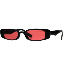 Rectangular Super Slim Sunglasses Womens Thin Rectangular Black Frame Color Lens UV 400 - Black - CY180XSUX2X $20.20