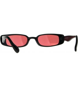 Rectangular Super Slim Sunglasses Womens Thin Rectangular Black Frame Color Lens UV 400 - Black - CY180XSUX2X $20.20