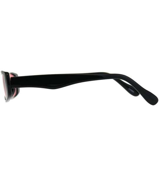 Rectangular Super Slim Sunglasses Womens Thin Rectangular Black Frame Color Lens UV 400 - Black - CY180XSUX2X $20.20