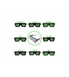 Square Glasses Rechargeable Animation Halloween Christmas - Led-green - CY18KY8IGAQ $24.37