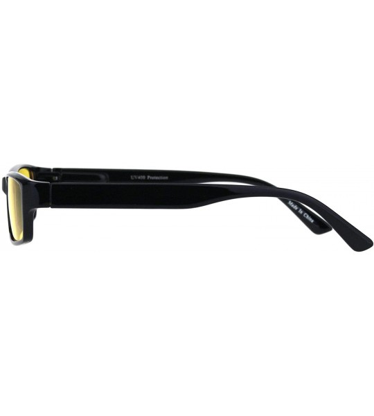 Goggle Mens Hippie Pimp Color Lens Narrow Rectangular Black Frame Sunglasses - Yellow - C318IIM6LGW $19.75