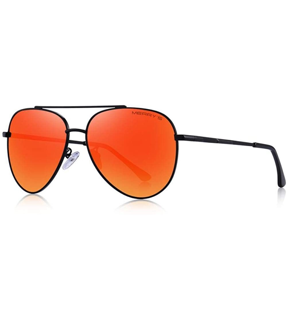 Aviator DESIGN Men Classic Pilot Sunglasses Aviation Frame HD Polarized Sun C01 Black - C06 Red - CD18XEC4C5S $31.31