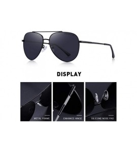 Aviator DESIGN Men Classic Pilot Sunglasses Aviation Frame HD Polarized Sun C01 Black - C06 Red - CD18XEC4C5S $31.31