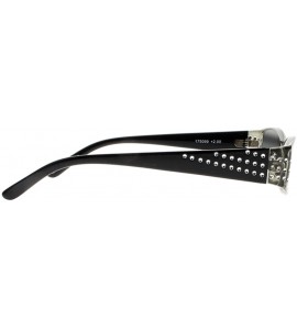 Rectangular Womens Full Rhinestones Transition Photochromic Reading Glasses UV400 Sunglasses - Black - CH18EEIXS2S $34.84