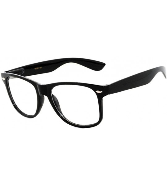 Rectangular Retro Style Classic Vintage Sunglasses Clear Lens Colored - Black - CC11NCHD36N $16.53