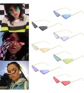Rimless 2019 Cat Eye Sunglasses Vintage Fashion Rimless Triangle UV400 Brand Designer - 1 - CP18X2K72LN $18.03