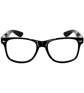 Rectangular Retro Style Classic Vintage Sunglasses Clear Lens Colored - Black - CC11NCHD36N $16.53