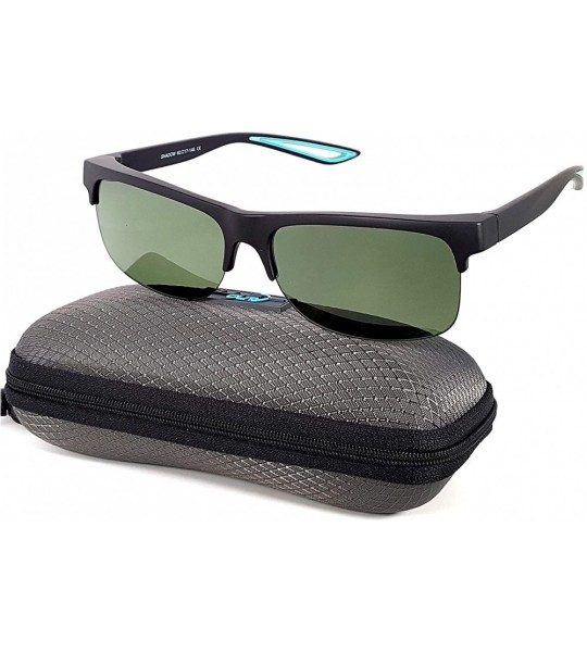 Wrap Fit Over Polarized Sunglasses Driving Clip on Sunglasses to Wear Over Prescription Glasses - Black-blue-green - C018SMOA...