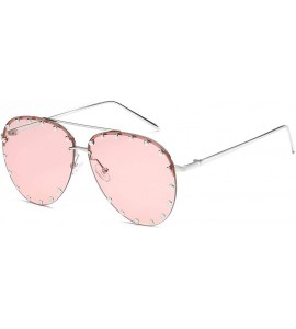 Aviator Classic Aviator Mirrored Flat Lens Colorful HD Locomotive Sunglasses For Women New2019 - C418UHE584W $91.49