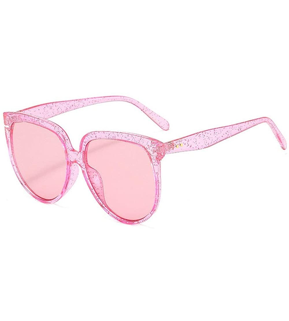 Oval Fashion Sunglasses Designer Transparent Glasses - Pink - CI18QD2T0NK $20.50