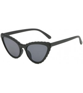 Cat Eye Women's Fashion Cat Eye Shade Sunglasses Integrated Stripe Vintage Glasses - A - CT18QEH9SD9 $13.00