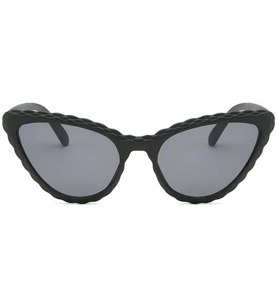 Cat Eye Women's Fashion Cat Eye Shade Sunglasses Integrated Stripe Vintage Glasses - A - CT18QEH9SD9 $13.00