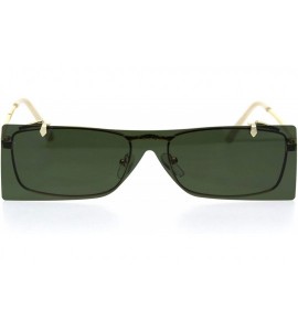 Shield Unisex Funky Shield Flip Up Retro Rectangular Victorian Sunglasses - Gold Green - C518TUZ5C97 $27.14