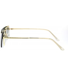 Shield Unisex Funky Shield Flip Up Retro Rectangular Victorian Sunglasses - Gold Green - C518TUZ5C97 $27.14