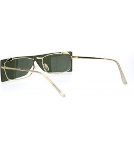 Shield Unisex Funky Shield Flip Up Retro Rectangular Victorian Sunglasses - Gold Green - C518TUZ5C97 $27.14