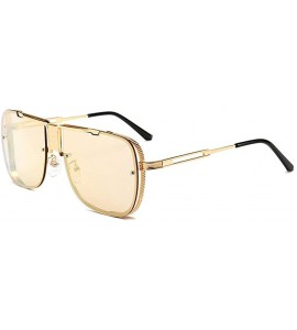 Square Square Men's Metal Frame Gold 2019 Designer Sunglasses Men's Driving Sunglasses - Champagne - C718ST36NMN $26.52