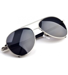 Oversized Men's driver traveling with polarized sunglasses - Silver/Black - CU11Z5IHKFH $34.00