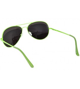 Aviator Classic Aviator Sunglasses Mirror Lens Colored Metal Frame with Spring Hinge - Green_mirror_lens - CE1223Q2F1R $17.51