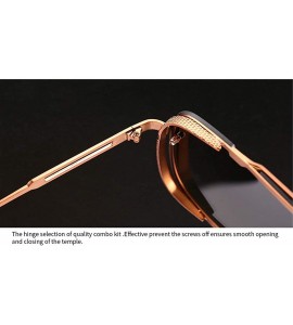 Square Square Men's Metal Frame Gold 2019 Designer Sunglasses Men's Driving Sunglasses - Champagne - C718ST36NMN $26.52