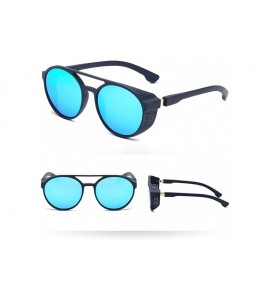 Square Men Vintage Eye Sunglasses Retro Eyewear Fashion Radiation Protection - Blue - CY190OKRA7I $20.79