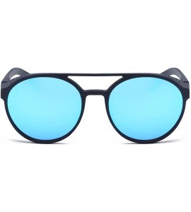 Square Men Vintage Eye Sunglasses Retro Eyewear Fashion Radiation Protection - Blue - CY190OKRA7I $20.79